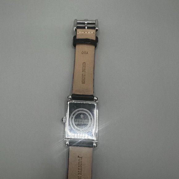 Judith Ripka Genuine Leather Black Quilted Band. - Picture 4 of 8